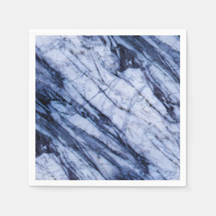 Serviette En Papier Pierre de marbre bleu et blanc moderne chic