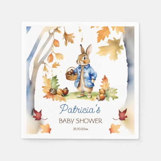 Serviette En Papier Pierre lapin baby shower automne vaisselle (Devant)