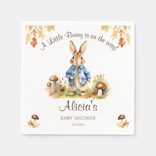 Serviette En Papier Pierre lapin chute thème baby shower vaisselle (Devant)