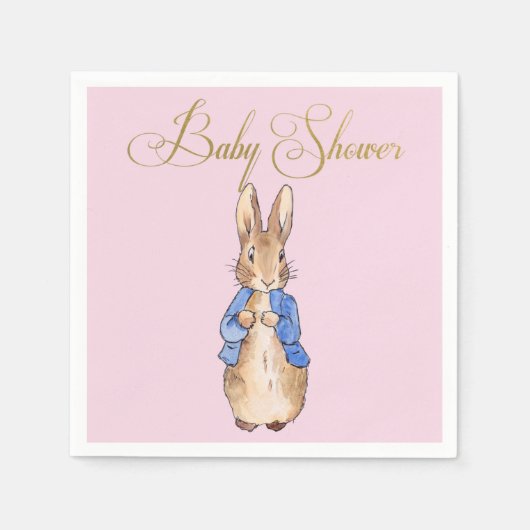 Serviette En Papier Pierre le Baby shower lapin (Devant)