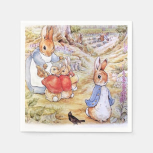 Serviette En Papier Pierre le lapin avec Joséphine Bunny dans les bois