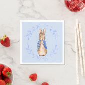 Serviette En Papier Pierre le lapin avec la feuille bleue (En situation)
