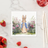 Serviette En Papier Pierre le lapin dans son jardin No 2 (En situation)