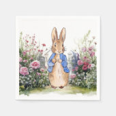 Serviette En Papier Pierre le lapin dans son jardin No 2 (Devant)