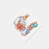 Serviette En Papier Pierre le lapin et Joséphine lapin (Coin)