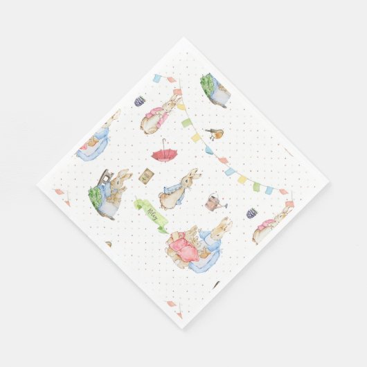 Serviette En Papier Pierre le lapin et la famille (Coin)
