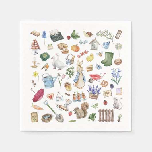 Serviette En Papier Pierre le lapin Papier Napkin (Devant)