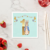 Serviette En Papier Pierre le lapin Premier anniversaire (En situation)