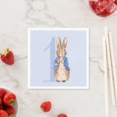 Serviette En Papier Pierre le lapin Premier anniversaire (En situation)