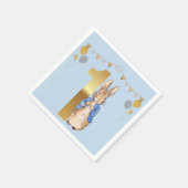 Serviette En Papier Pierre le lapin Premier anniversaire (Coin)