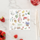 Serviette En Papier Pierre rose et lapin (En situation)