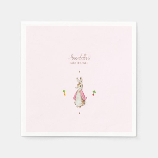 Serviette En Papier Pierre rose simple, lapin (Devant)