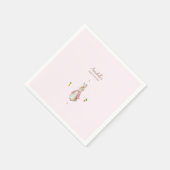 Serviette En Papier Pierre rose simple, lapin (Coin)