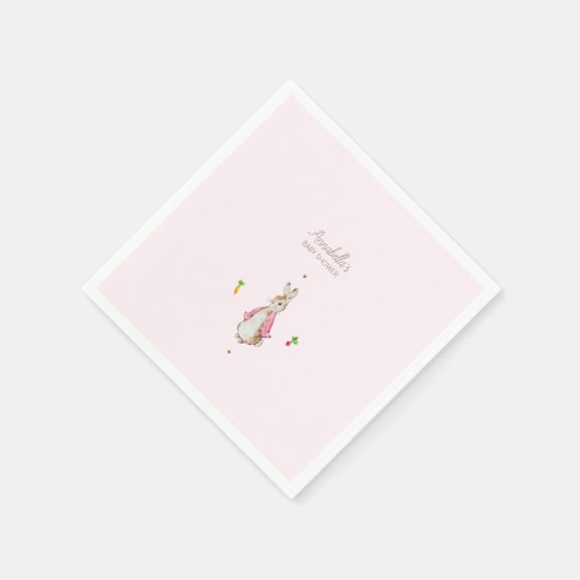 Serviette En Papier Pierre rose simple, lapin (Coin)