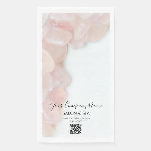 Serviette En Papier Pierres rose Quartz Salon Spa (Devant)