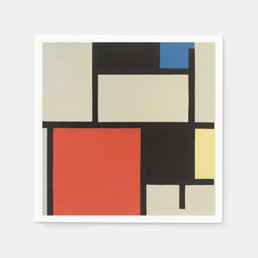 Serviette En Papier Piet Mondrian Composition Peinture Abstraite (Devant)