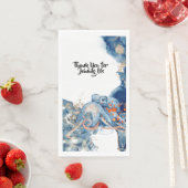 Serviette En Papier Pieuvre aquarelle océan mammifères bleu orange chi (En situation)