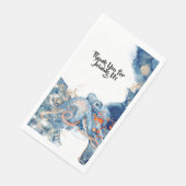 Serviette En Papier Pieuvre aquarelle océan mammifères bleu orange chi (Coin)