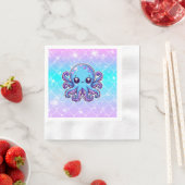 Serviette En Papier Pieuvre bleue mignonne (En situation)