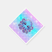 Serviette En Papier Pieuvre bleue mignonne (Coin)