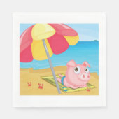 Serviette En Papier Pig À La Plage Papier Serviettes (Devant)