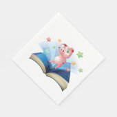 Serviette En Papier Pig Dancing On A Book Napkins (Coin)