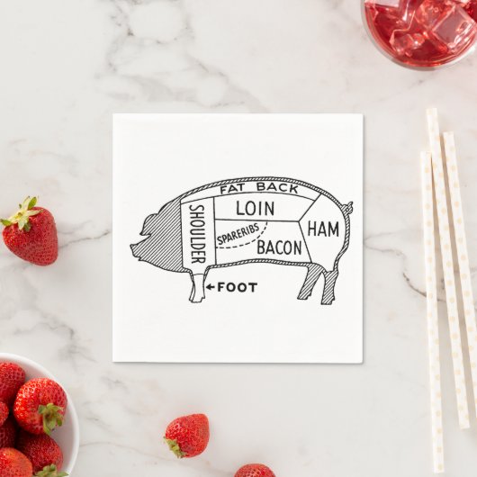 Serviette En Papier Pig de graphique à boucher (En situation)