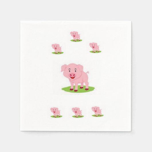 Serviette En Papier Pig Napkin papier (Devant)