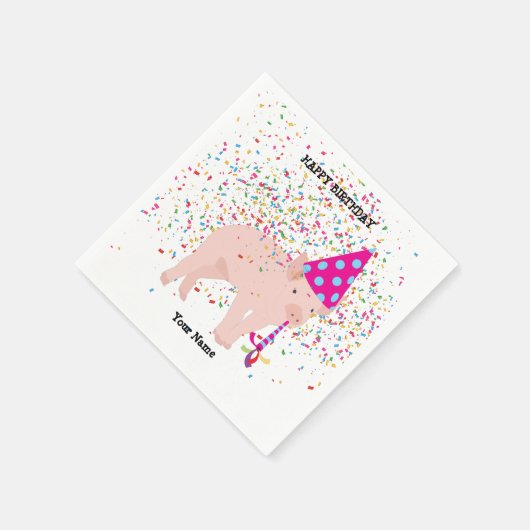 Serviette En Papier Pig Party - Animaux à la fête d'anniversaire (Coin)