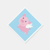 Serviette En Papier Pig volant Cute 1er Anniversaire (Coin)