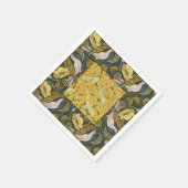 Serviette En Papier Pigeon Blue Yellow Fish Art Nouveau (Coin)