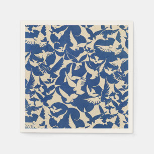 Serviette En Papier Pigeons in White and blue Rijksmuseum Amsterdam