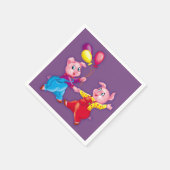 Serviette En Papier piglet rose joyeux (Coin)