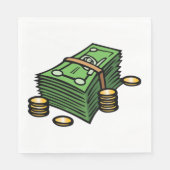 Serviette En Papier Pile d'argent avec pièces de monnaie (Devant)
