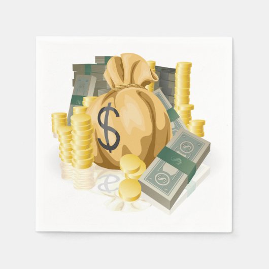 Serviette En Papier Piles de papier argent serviettes (Devant)