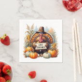 Serviette En Papier Pilgrim Spirit & Pumpkin Joy (En situation)