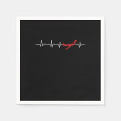 Serviette En Papier Pilot Heartbeat Aviator Flight Engineers Airplane  (Devant)