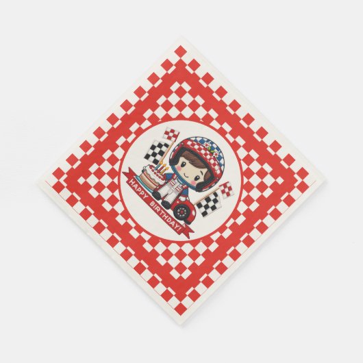 Serviette En Papier Pilote de course pour enfants Anniversaire (Coin)