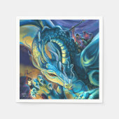 Serviette En Papier Pilote de dragon bleu (Devant)