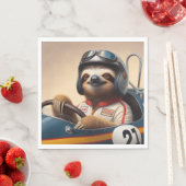 Serviette En Papier Pilote Sloth Racecar (En situation)