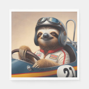 Serviette En Papier Pilote Sloth Racecar