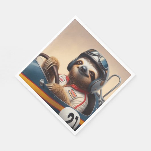 Serviette En Papier Pilote Sloth Racecar (Coin)