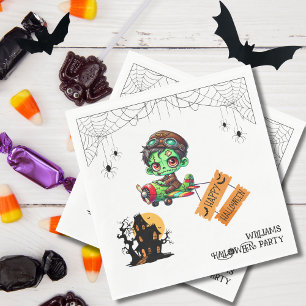 Serviette En Papier Pilote Zombie Fantaisiste Avion Enfants Halloween