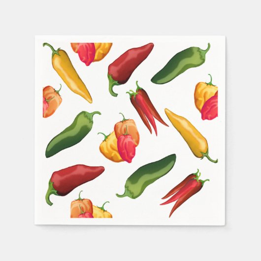 Serviette En Papier Piments colorés (Devant)
