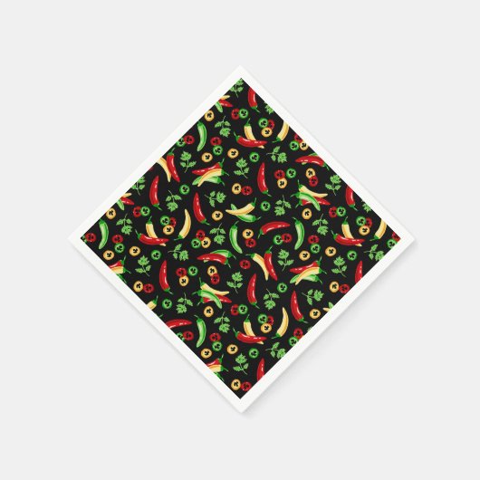 Serviette En Papier Piments de chili et Cilantro (Coin)