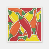 Serviette En Papier Piments de piment mélangés Funky (Devant)