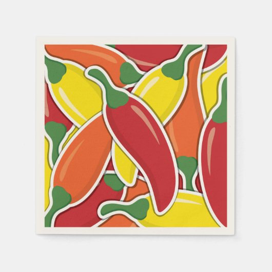 Serviette En Papier Piments de piment mélangés Funky (Devant)