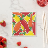 Serviette En Papier Piments de piment mélangés Funky (En situation)