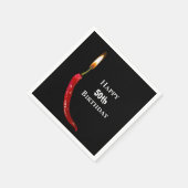 Serviette En Papier Piments rouges à 50e anniversaire noir (Coin)