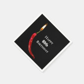 Serviette En Papier Piments rouges à 60e anniversaire noir (Coin)
